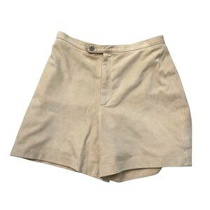 Babe Didrikson Genuine Leather Golf Shorts Women's Size 8 Beige Retro